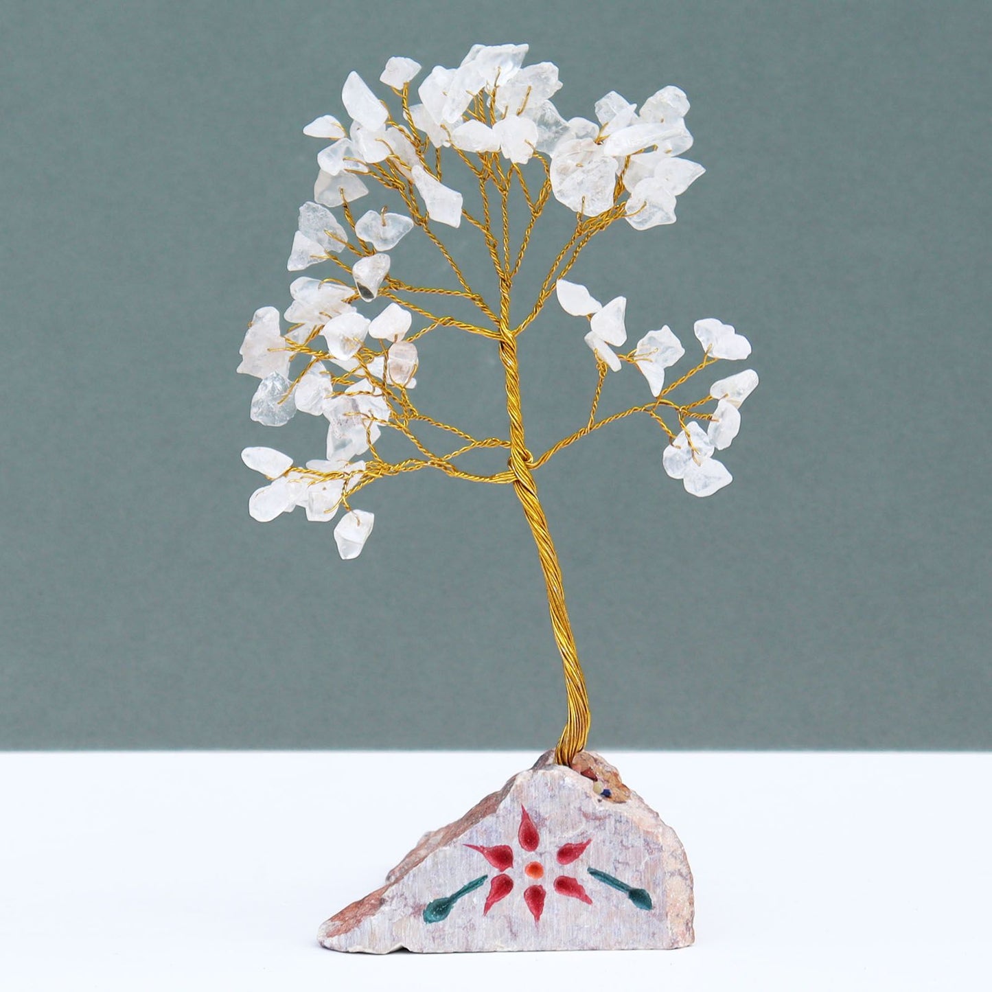Edelstein Baum Aus Bergkristall Mit 80 Steinen