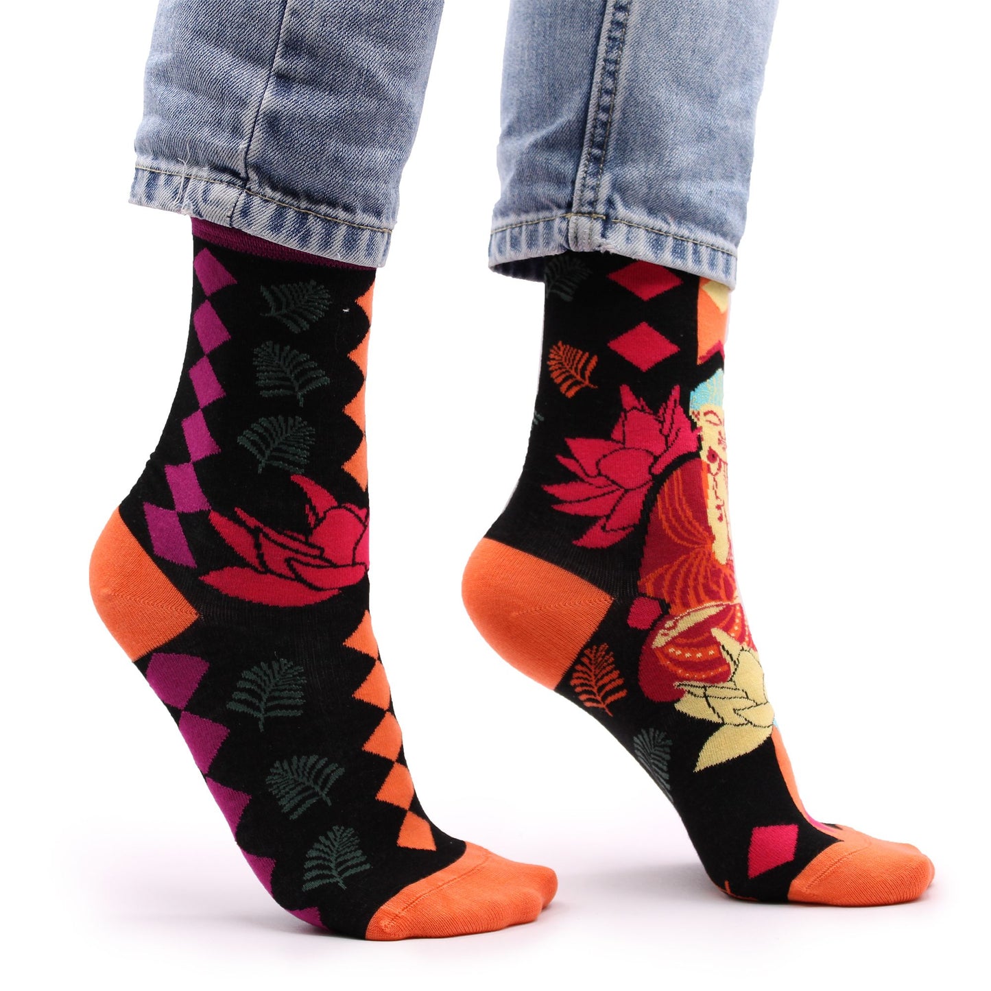 Hop Hare Bambussocken 36-40 Rosa Buddha Und Lotus