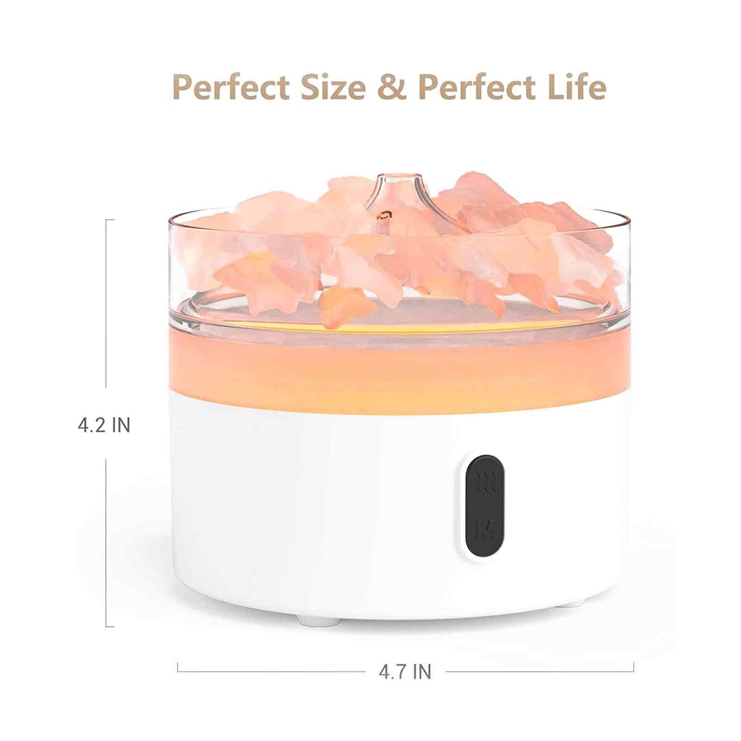 Himalaya Salz Aroma Diffuser Mit Nachttlicht USB-C Flammeneffekt Salz Inklusive