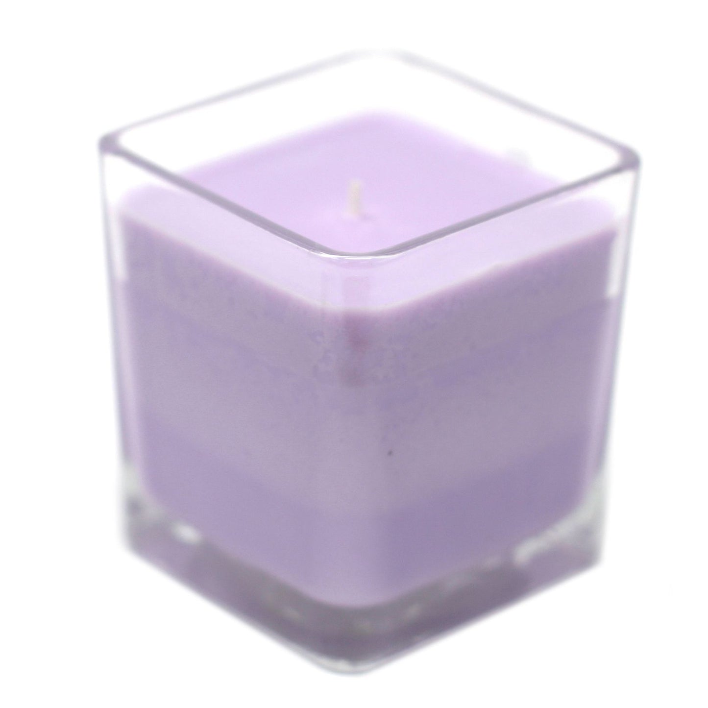 Weiße Etiketten Sojawachsglas Kerze Lavendel und Basilikum
