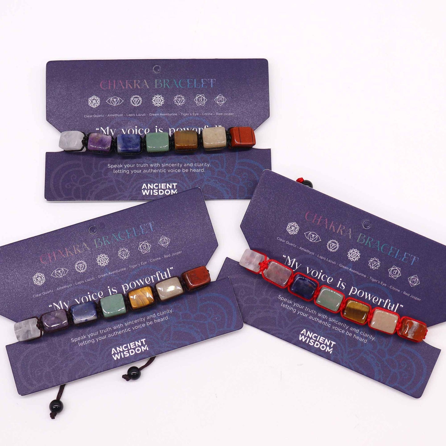 Chakra Schnurarmbänder - Trommelsteine
