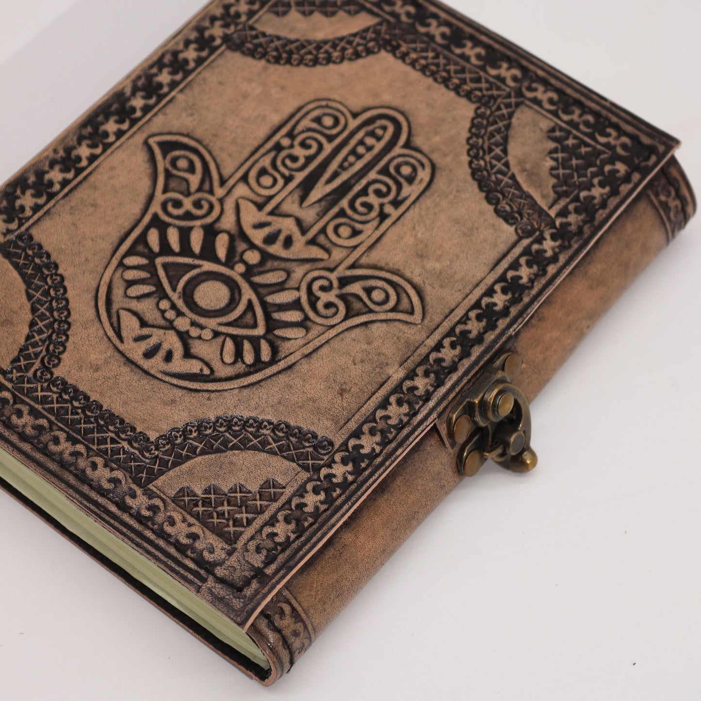 Hamsa Esoterisches Notizbuch Antik Grau 200 Seiten Stichkante 17.5x12.5x3cm
