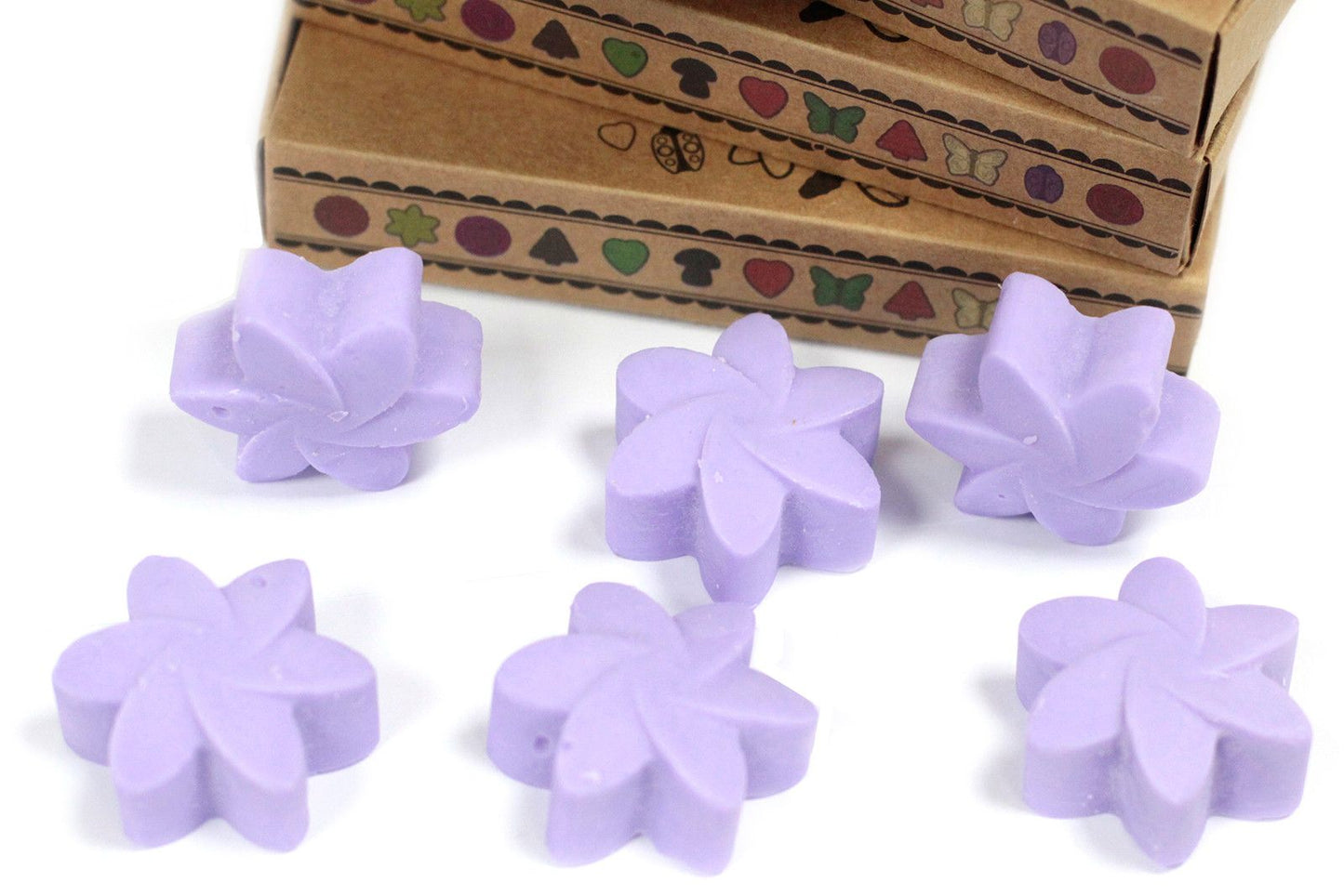 Geschenkset Mit 6 Wachsschmelzen - Lavendel Felder
