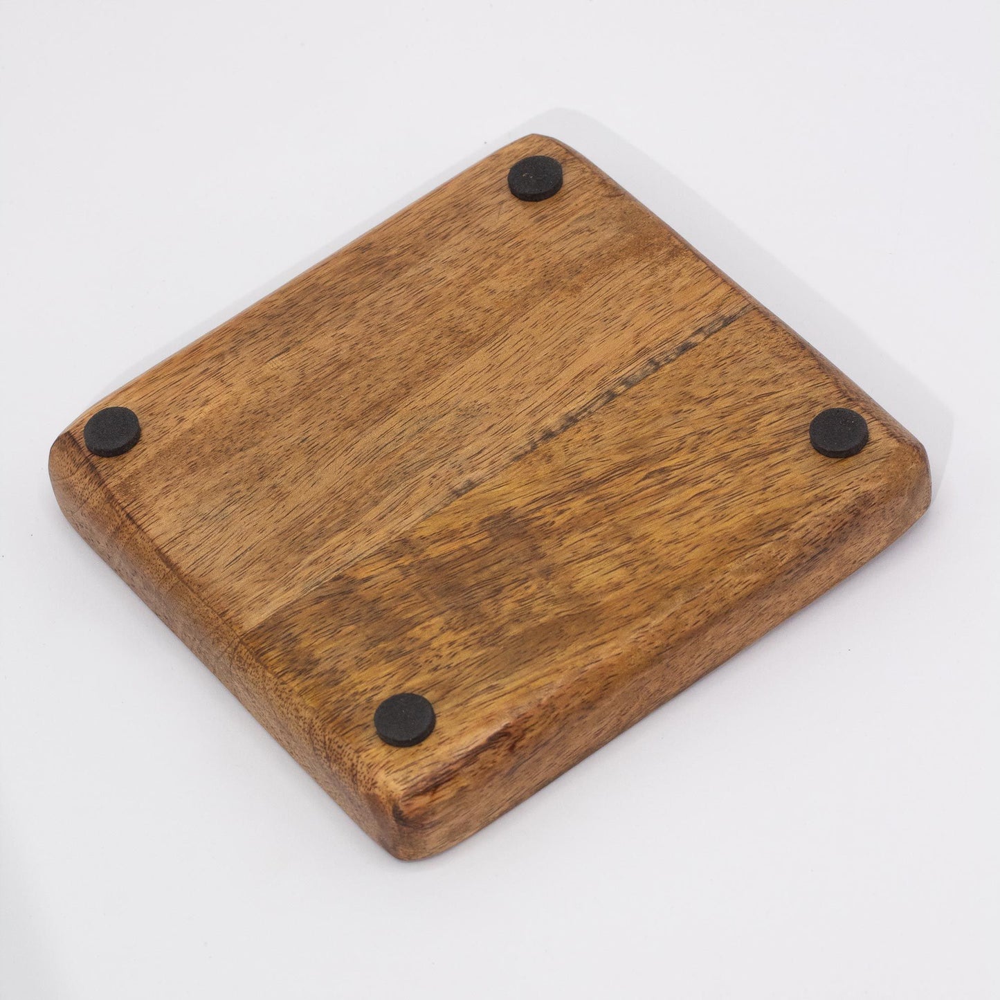 Große Quadratische Schmuckschale 15x15x2.5cm - Pilzdesign Weinrot