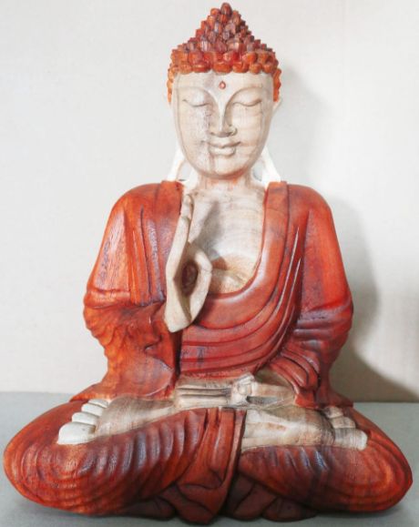 Handgeschnitzte Buddha Statue 30cm Lehre Übertragung