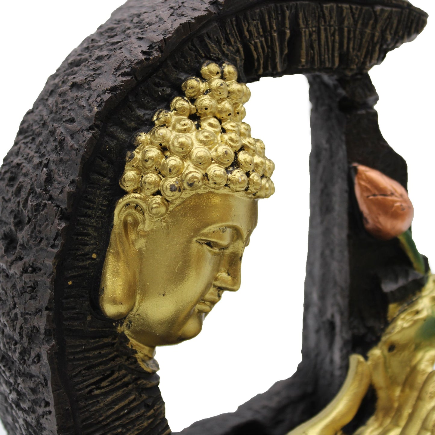 Tisch-Wasserfall - 30cm - Goldener Buddha Und Lotus