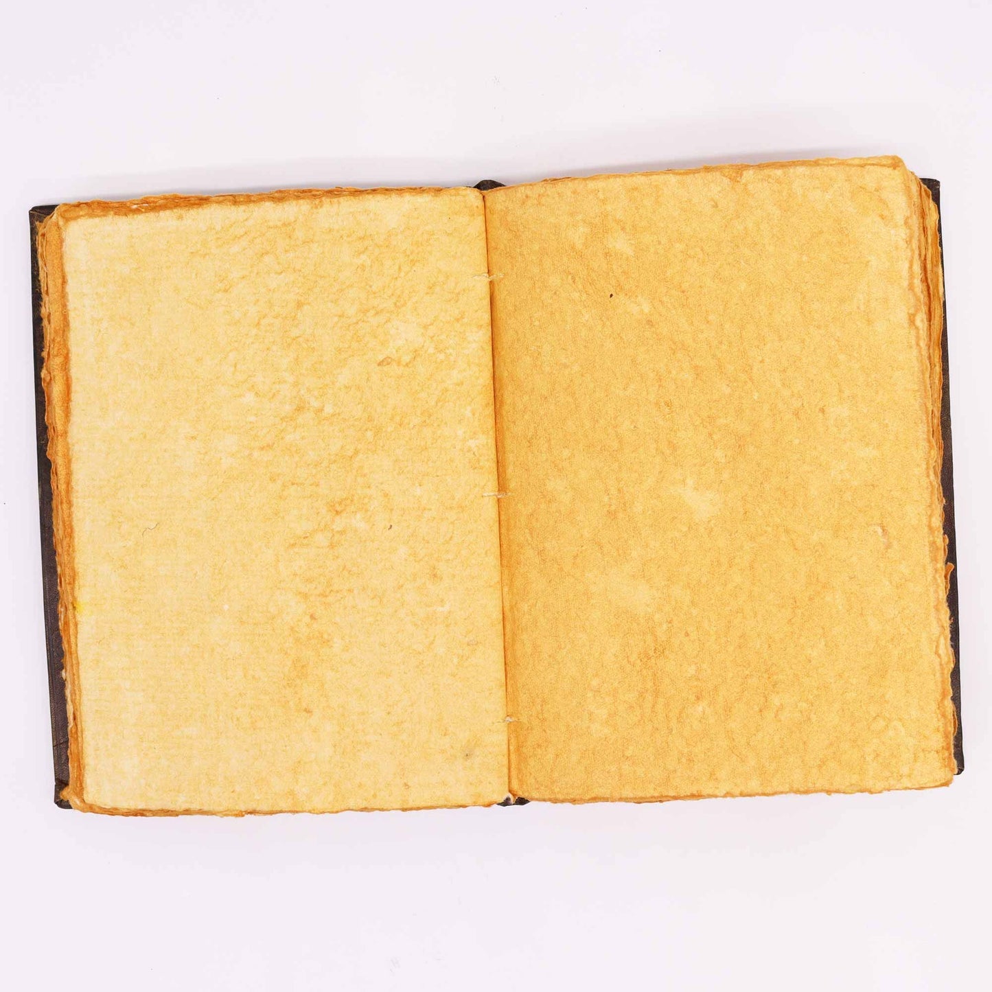Schwerer Brauner Taschenbuch Mit Zinkrose Dekor 200 Deckle Kanten Seiten 26x18cm