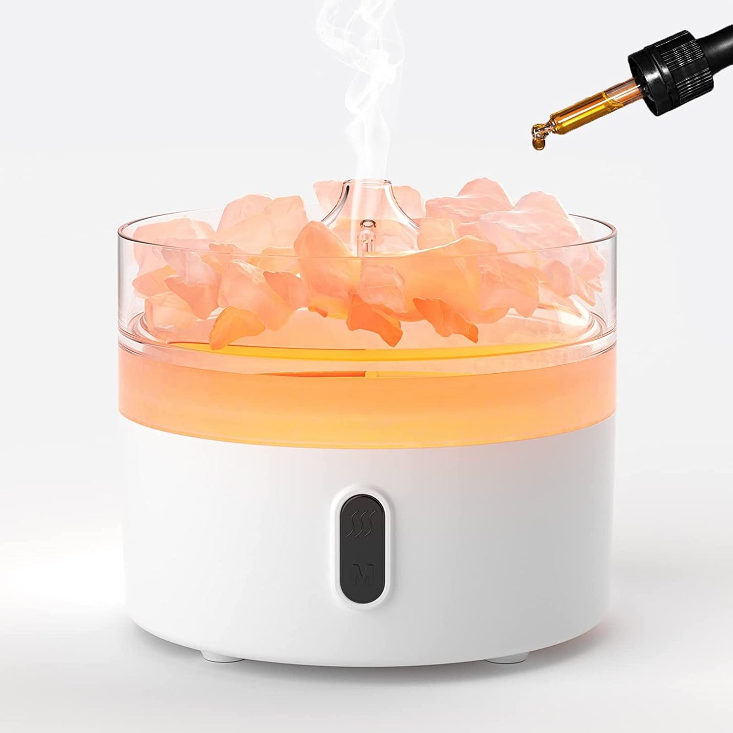 Himalaya Salz Aroma Diffuser Mit Nachttlicht USB-C Flammeneffekt Salz Inklusive