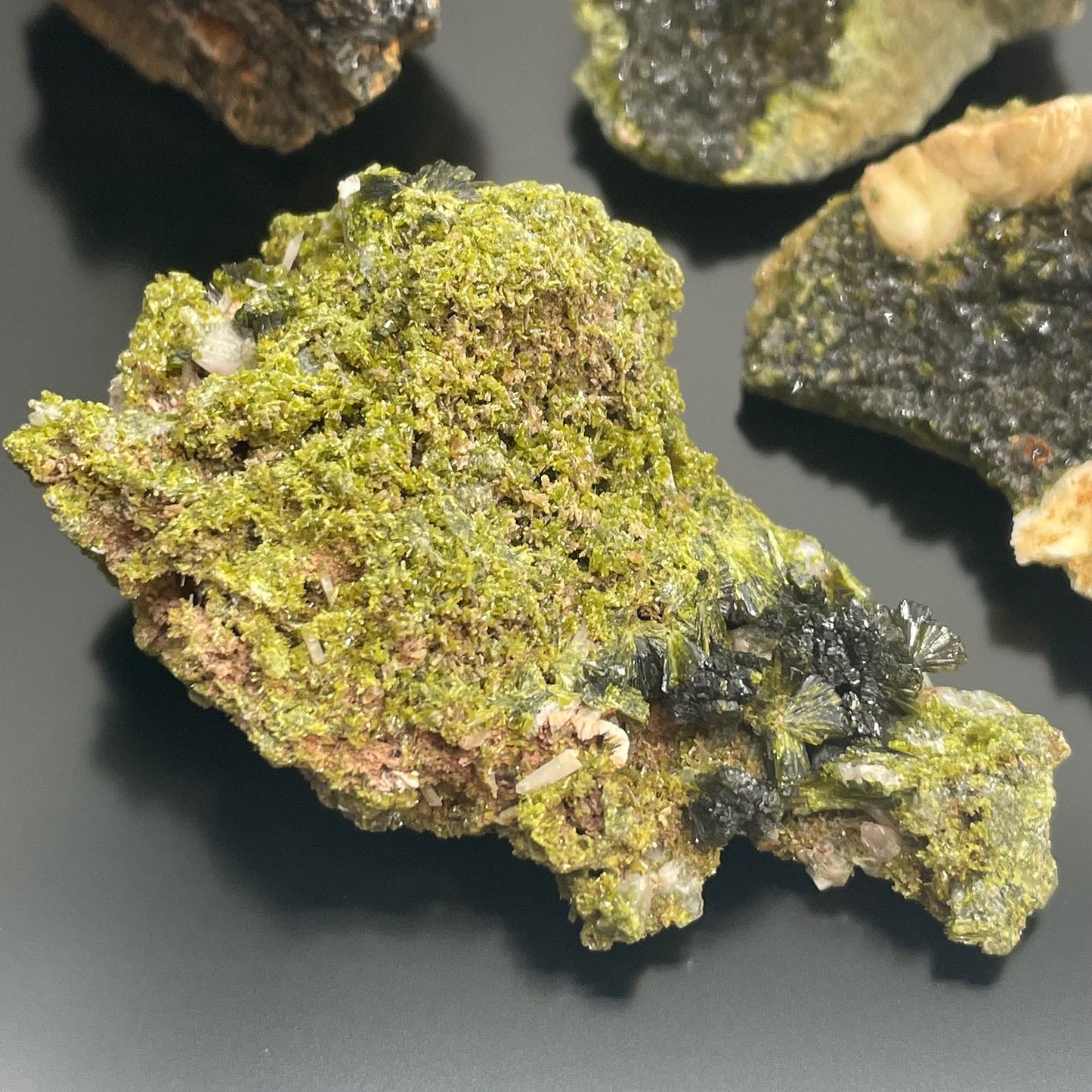 Epidot Mineralien Proben Ungefähr 10 Stück