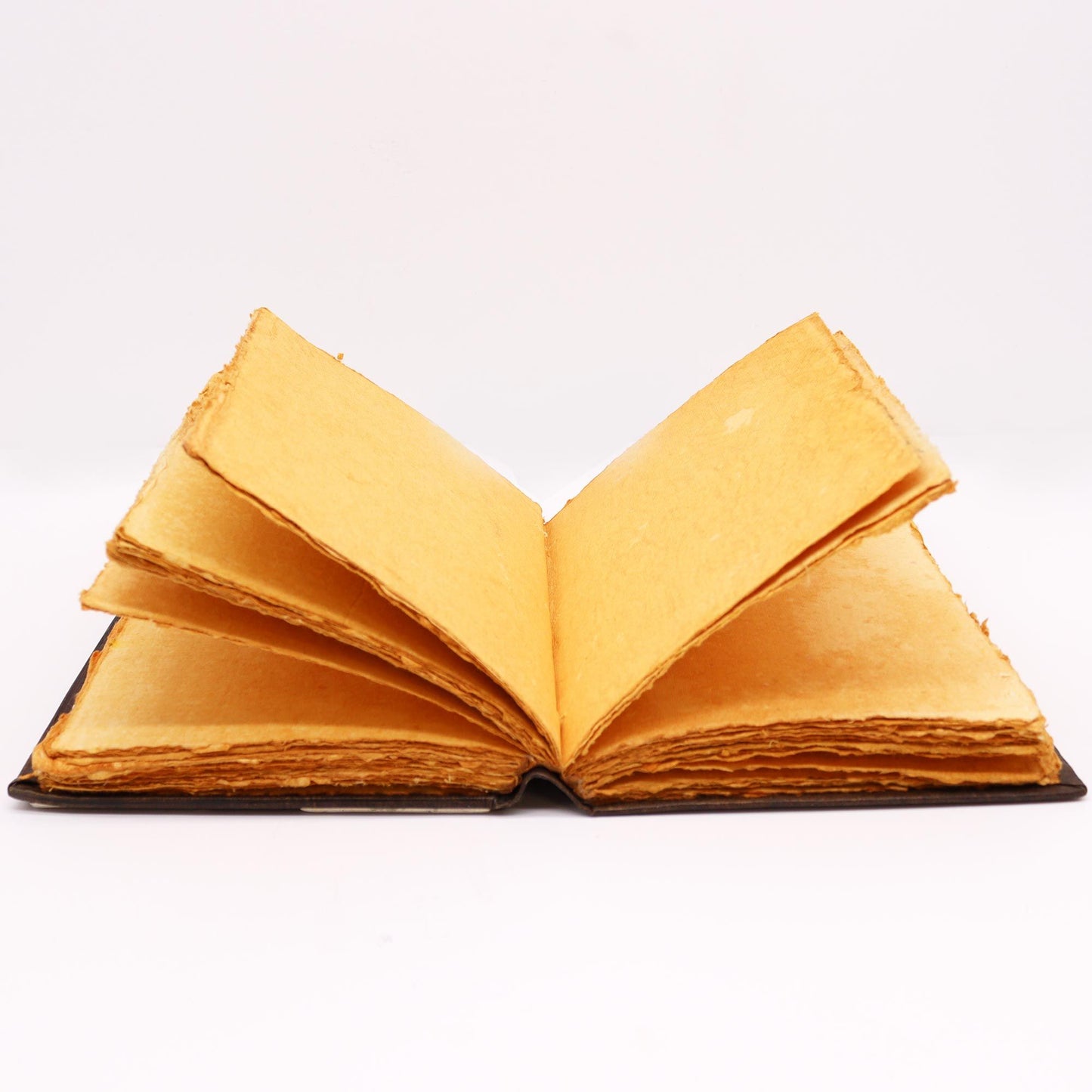 Robustes Braun Tan Buch mit Zinkrose Dekor 200 Deckle Kanten Seiten 26x18cm