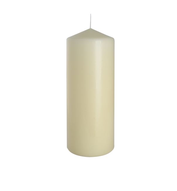 Säulenkerze 80x200mm - Elfenbein 90 Stunden Brenndauer