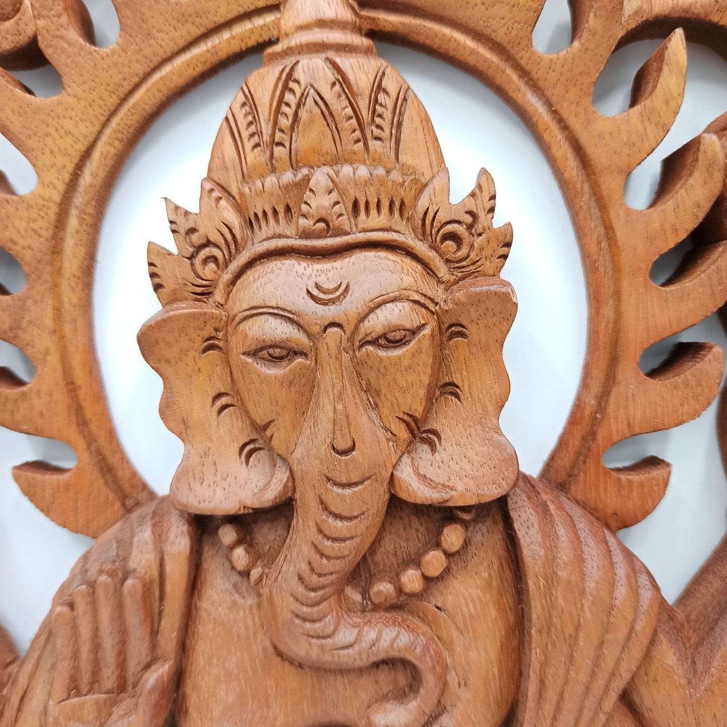 Ganesh Wandpaneel 40cm Handgefertigt Aus Suarholz Dekoratives Kunstwerk