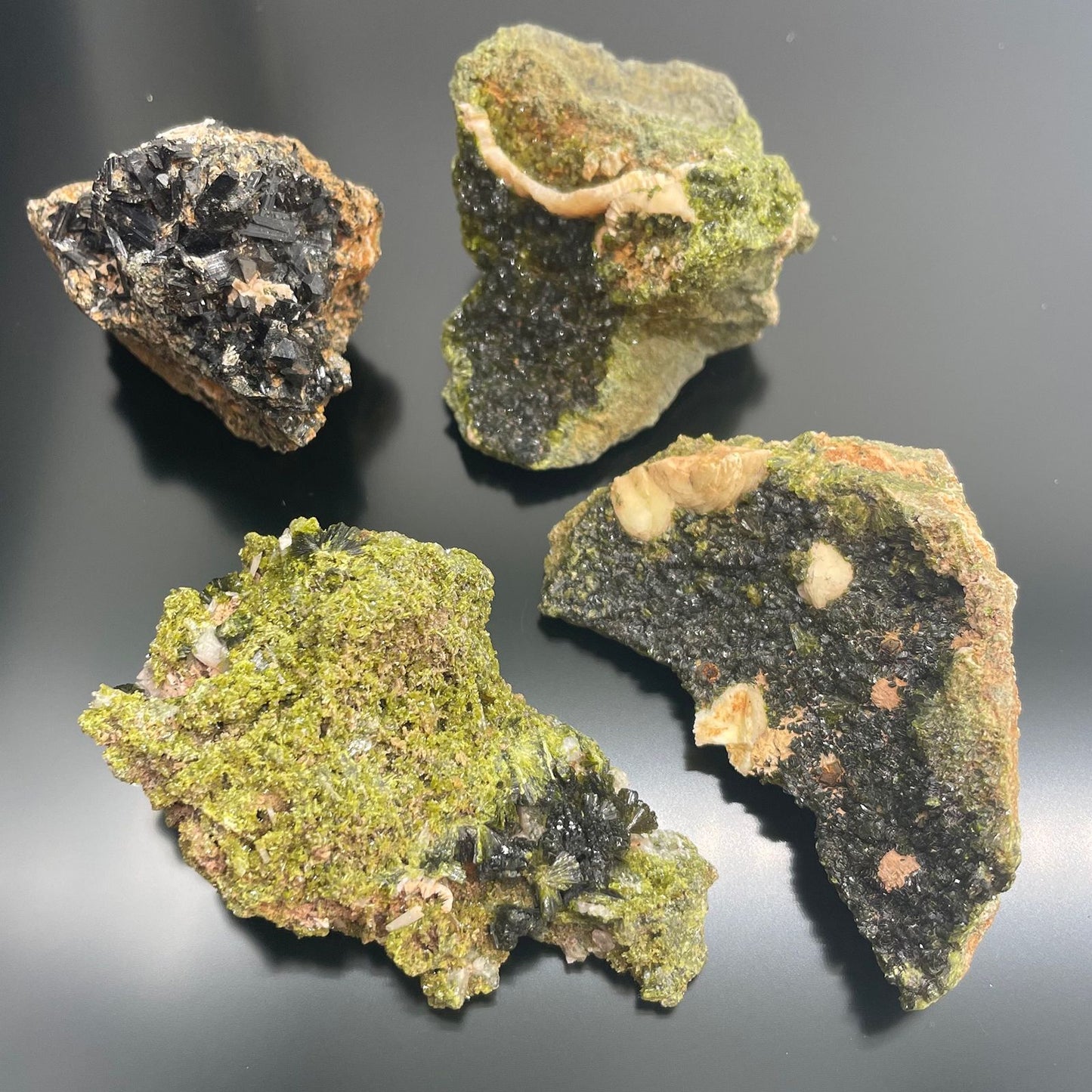 Epidot Mineralien Proben Ungefähr 10 Stück