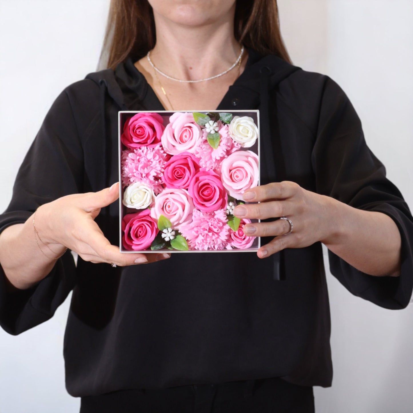 Quadratische Box - Babygaben - Rosa