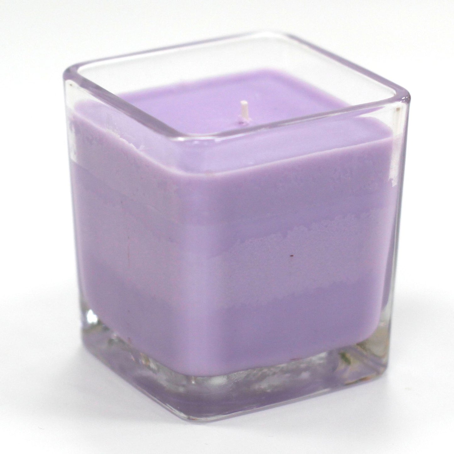 Weiße Etiketten Sojawachsglas Kerze Lavendel und Basilikum