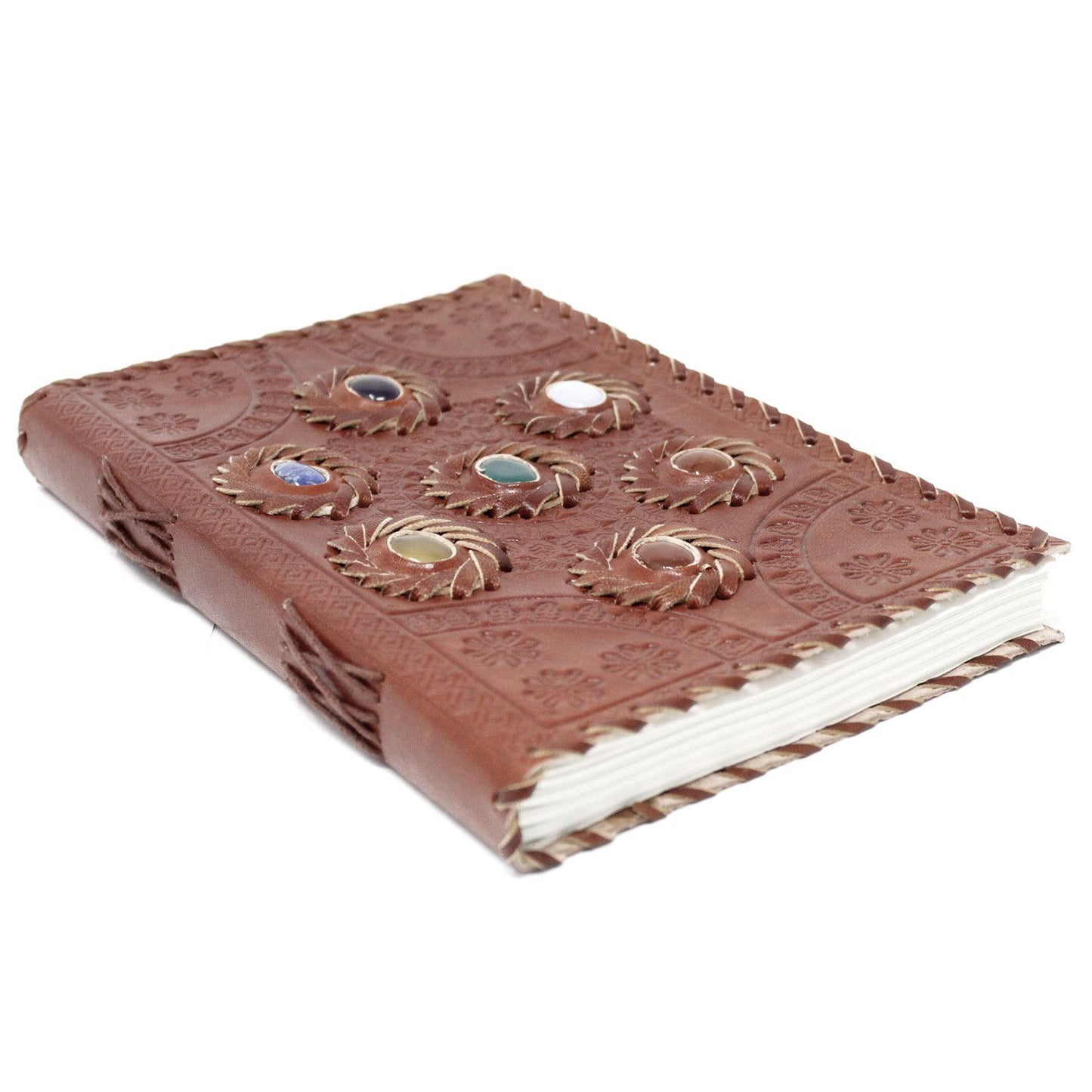 Leder Chakra Stein Notizbuch 22.5x15cm