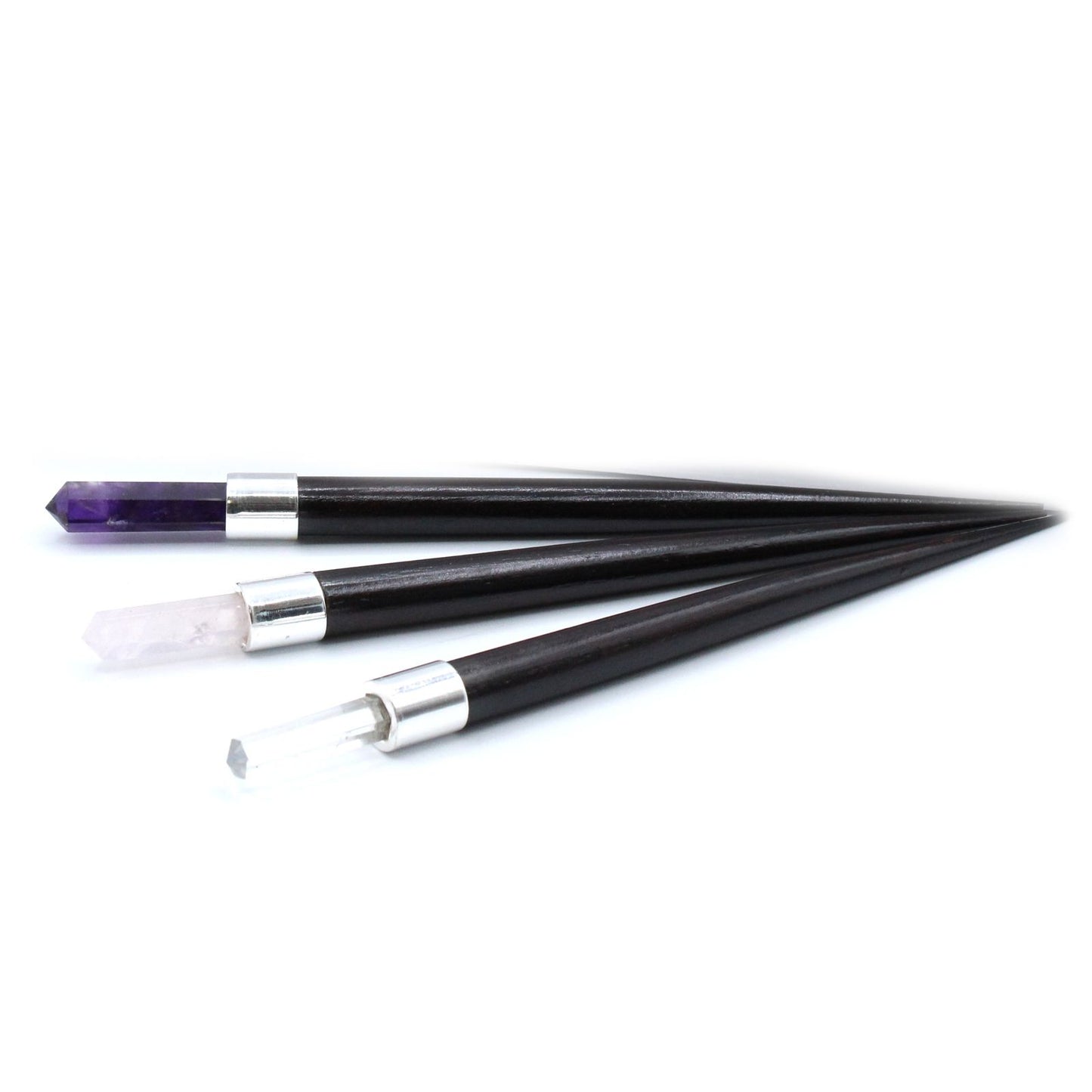 Einfache Spitzige Heilungsstange - Rose, Stein, Amethyst