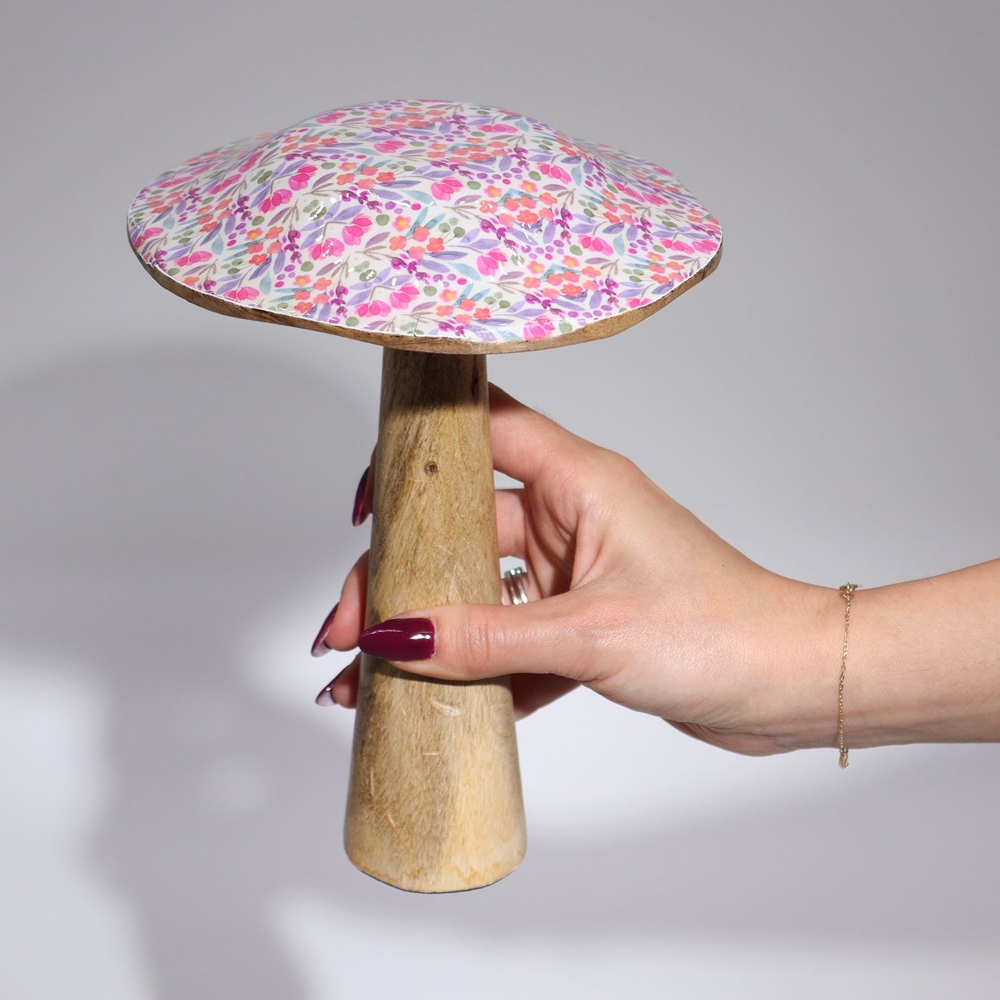 Großer Pilz 20cm Pastell Herzen