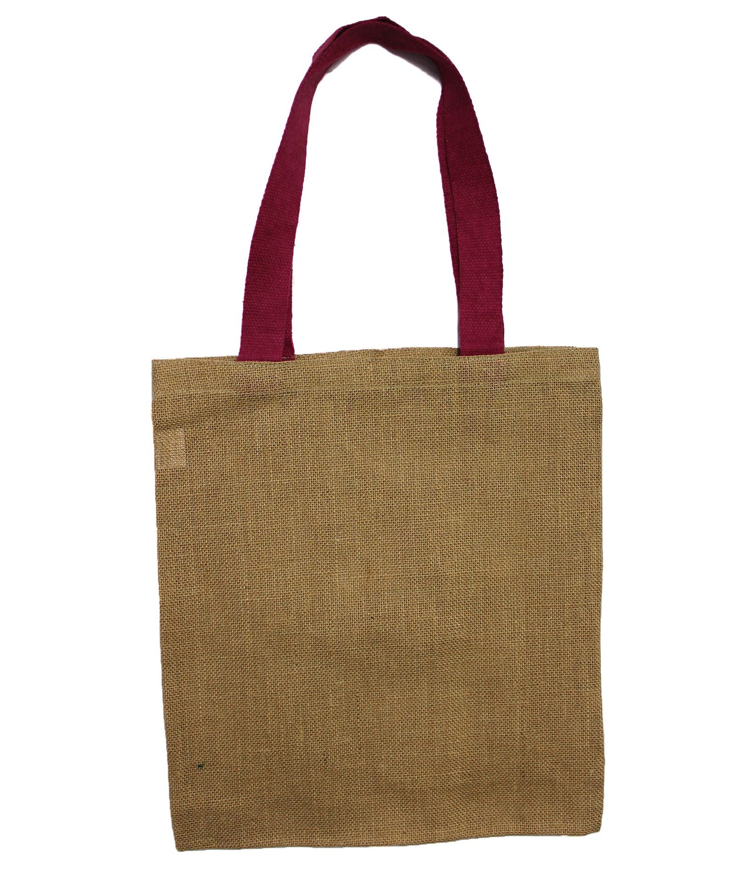 Große Jute Tasche mit Roten Griffen