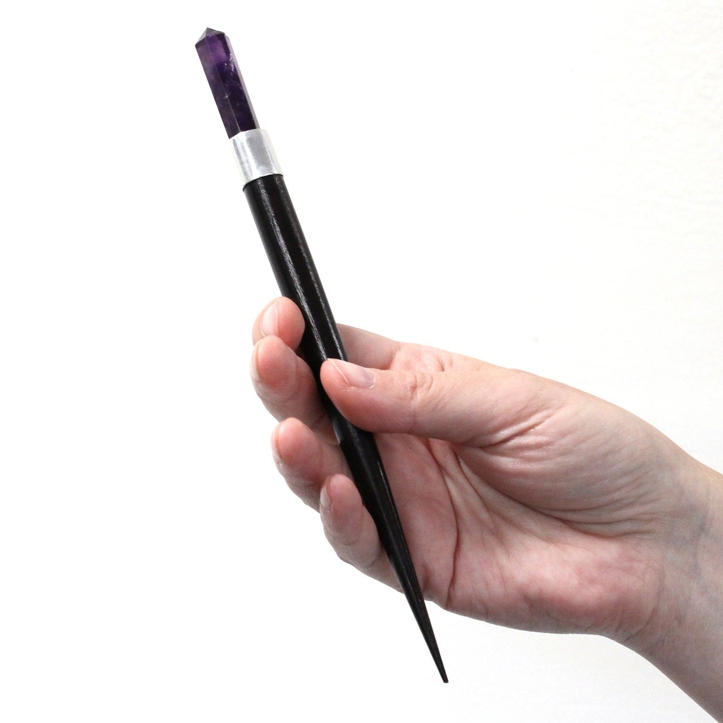 Einfache Spitzige Heilungsstange - Rose, Stein, Amethyst
