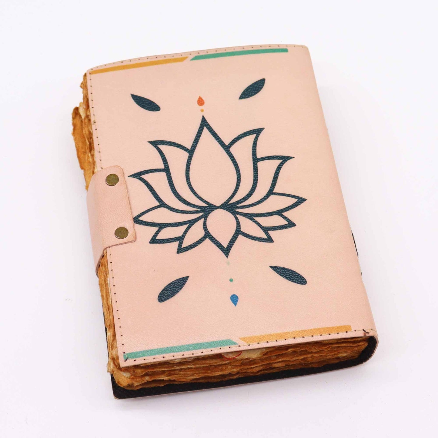Leder Notizbuch Mit Sieben Chakra Farben Und Deckle-edge Seiten 7x5 Zoll