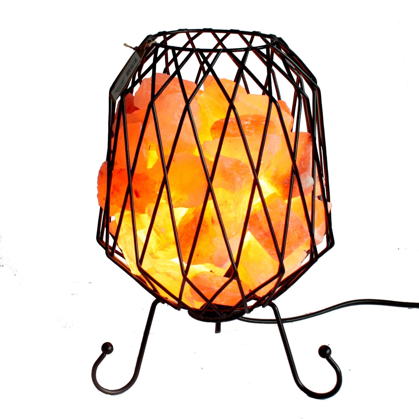 Mesh Salzstein Brazierschale Lampe Mit Kabel Und Glühbirne Aus Rosa Himalaya Salz