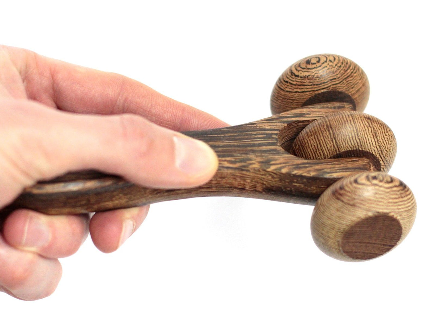Holzmassagegerät Mit Drei-Rollen 17cm Länge 8,5cm Breite 4cm Durchmesser