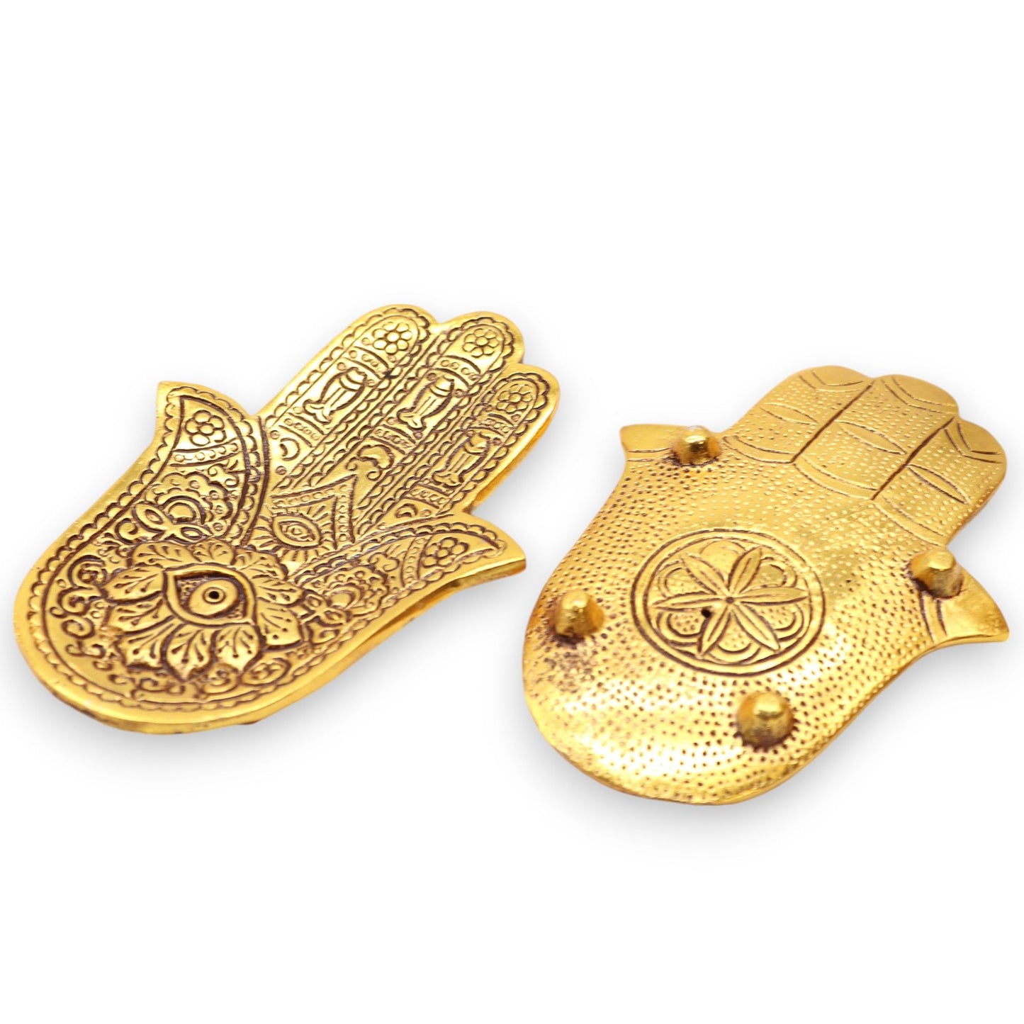 Gold Aluminium Kleiner Hamsa Räucherstäbchenhalter 13x5 5cm
