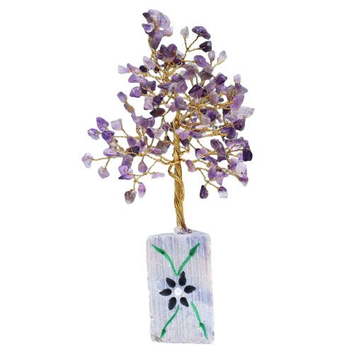 Amethyst Edelsteinbaum Mit 160 Steinen Handgemacht Auf Edelsteinbasis