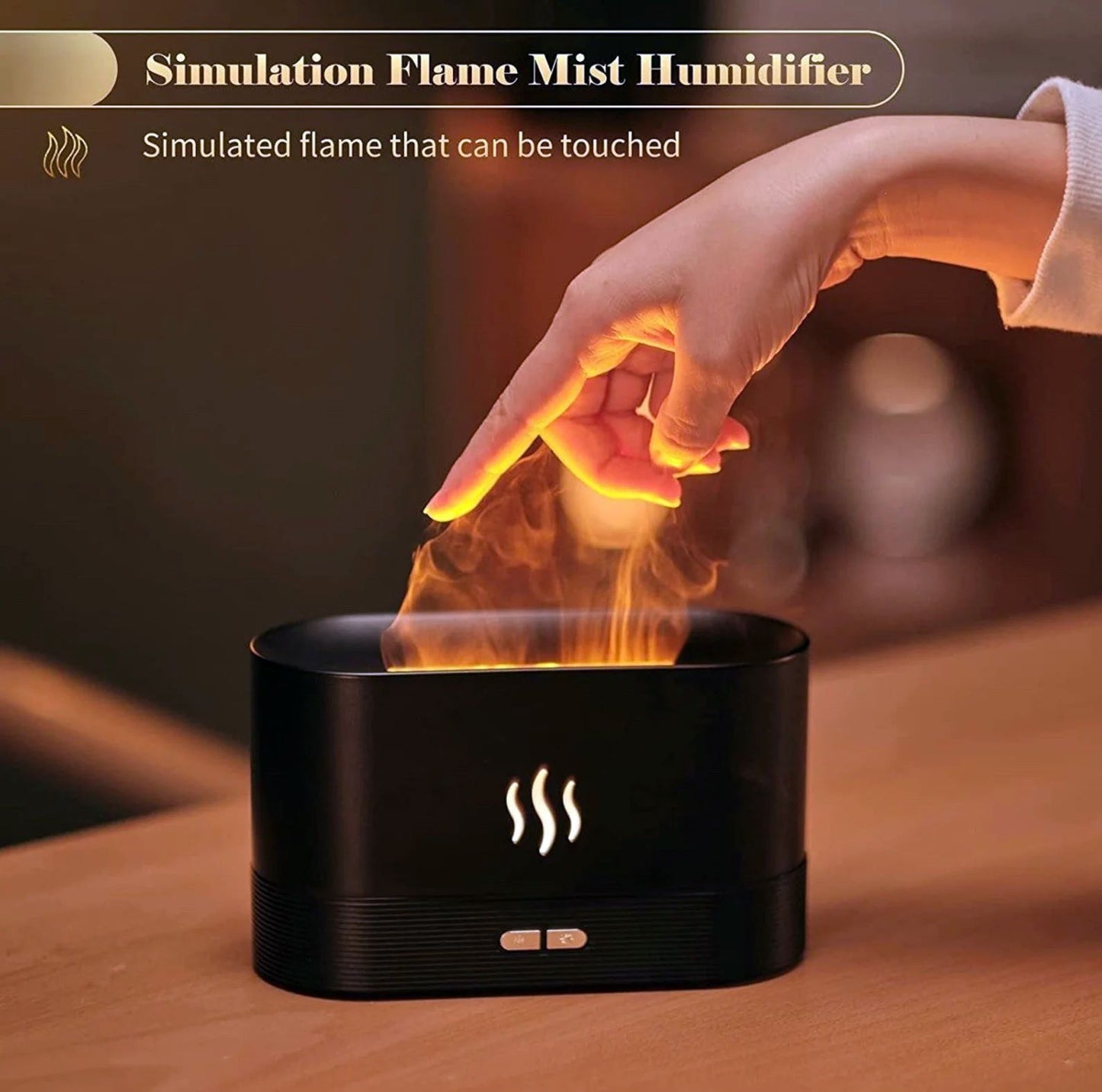 Himalaya Aroma Diffuser USB-C Mit Fernbedienung Und Flammeneffekt