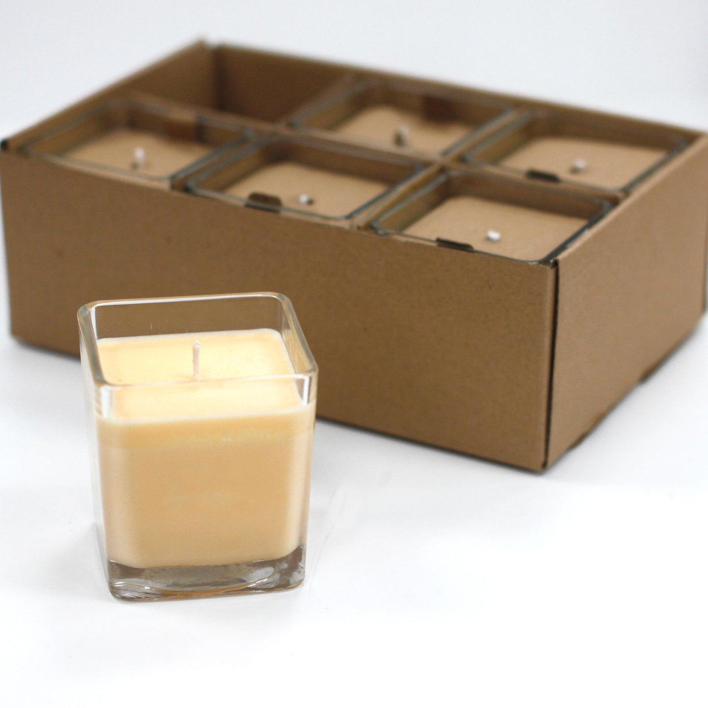 Weiße Etikett Sojawachs Glas Duftkerze Vanille Shortbread