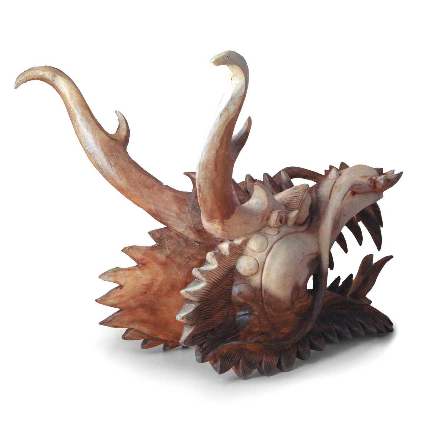 Lebensgroße Drachenkopf Schnitzerei 30 cm