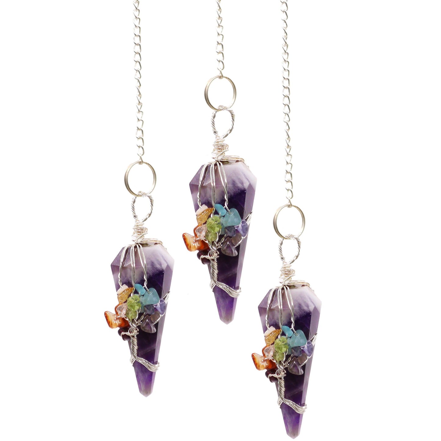Magischer Pendel Sieben Chakra Amethyst