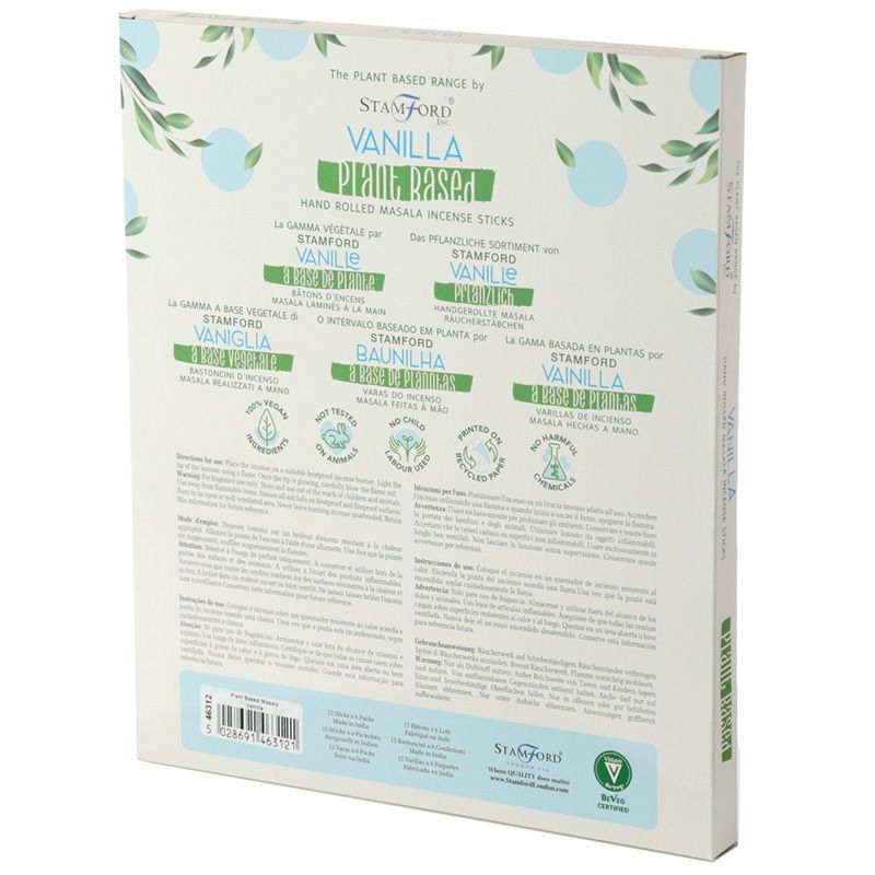 Pflanzenbasierte Masala Räucherstäbchen Vanille
