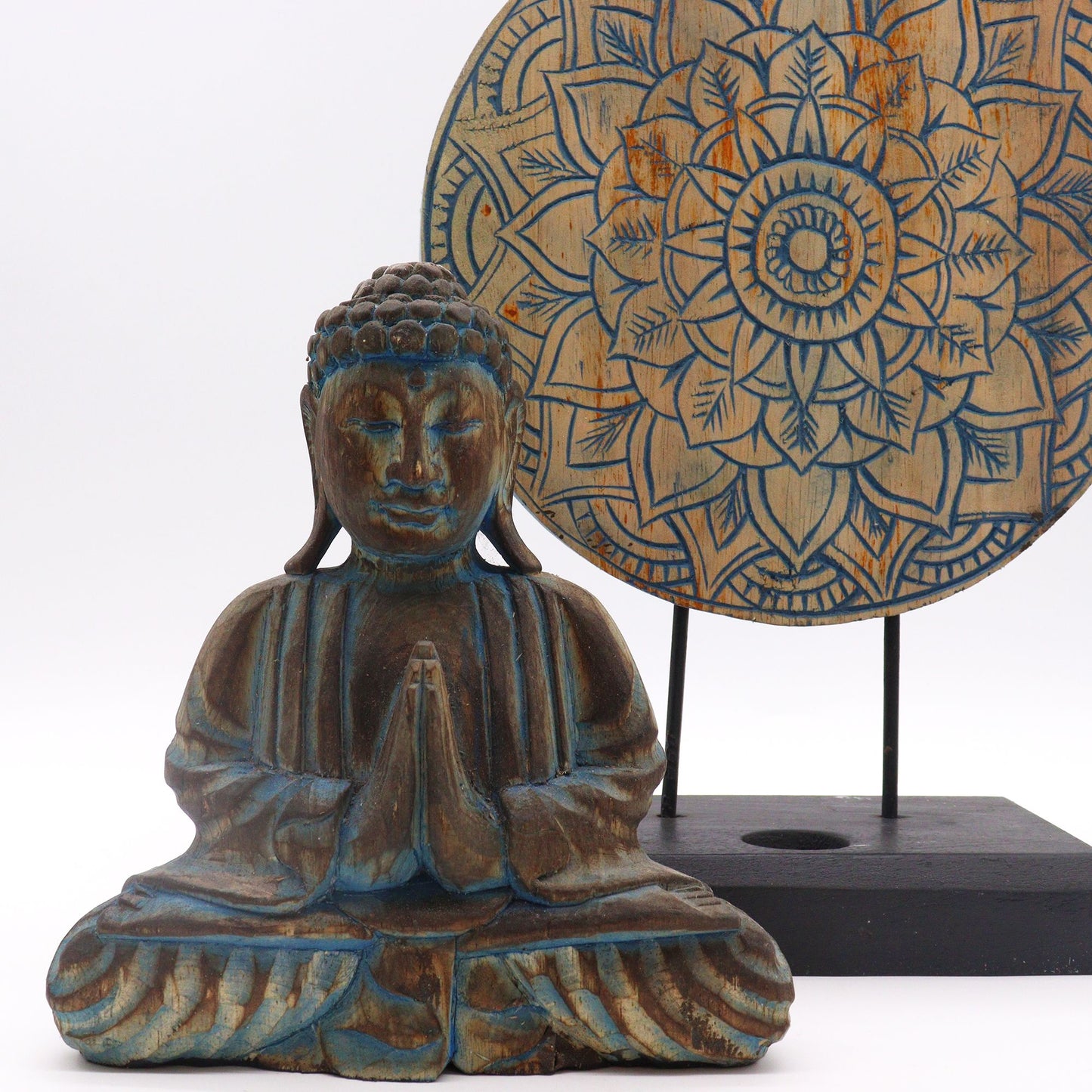 Buddha Feng Shui Set - Blumen Mandala - Blau (2 Designs)