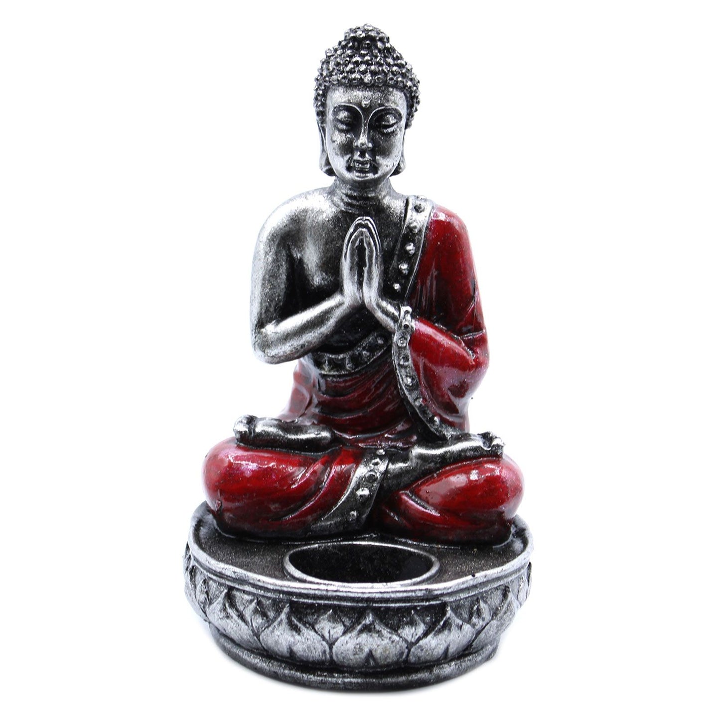 Buddha Kerzenhalter Rot Mittelgröß