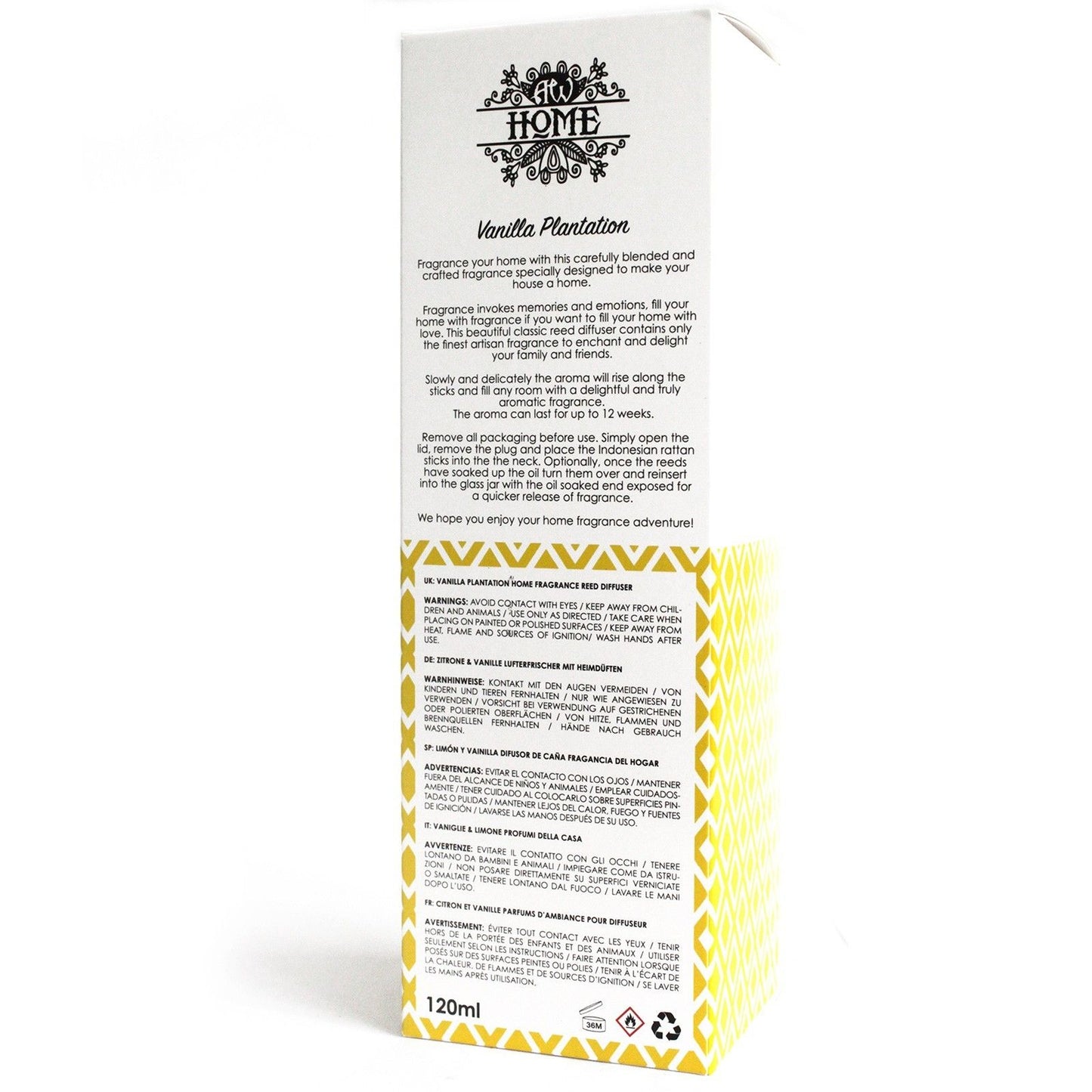 120ml Rattan Diffuser Vanille Pflanzung