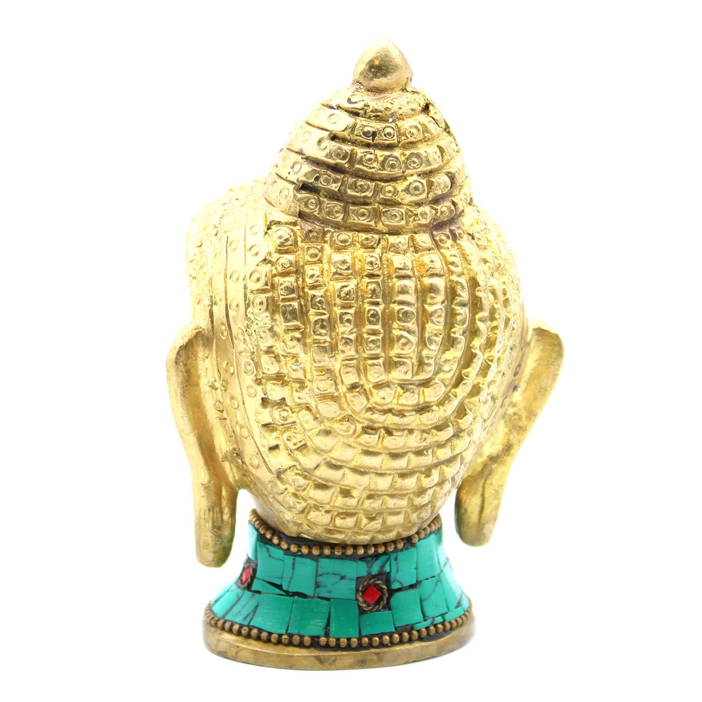 Brass Buddha Kopf Figur Groß 11.5 cm Handgefertigt aus Indien