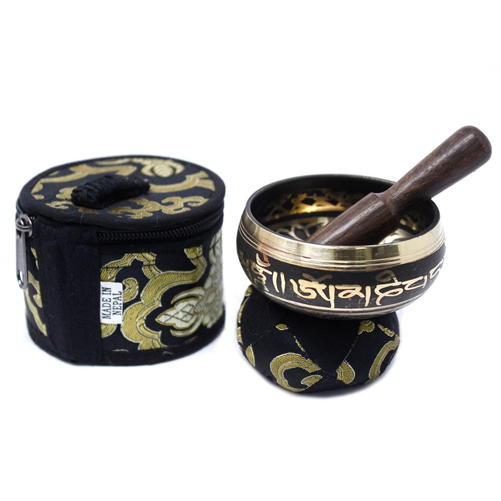 Mini Klangschalen Geschenkset Schwarz