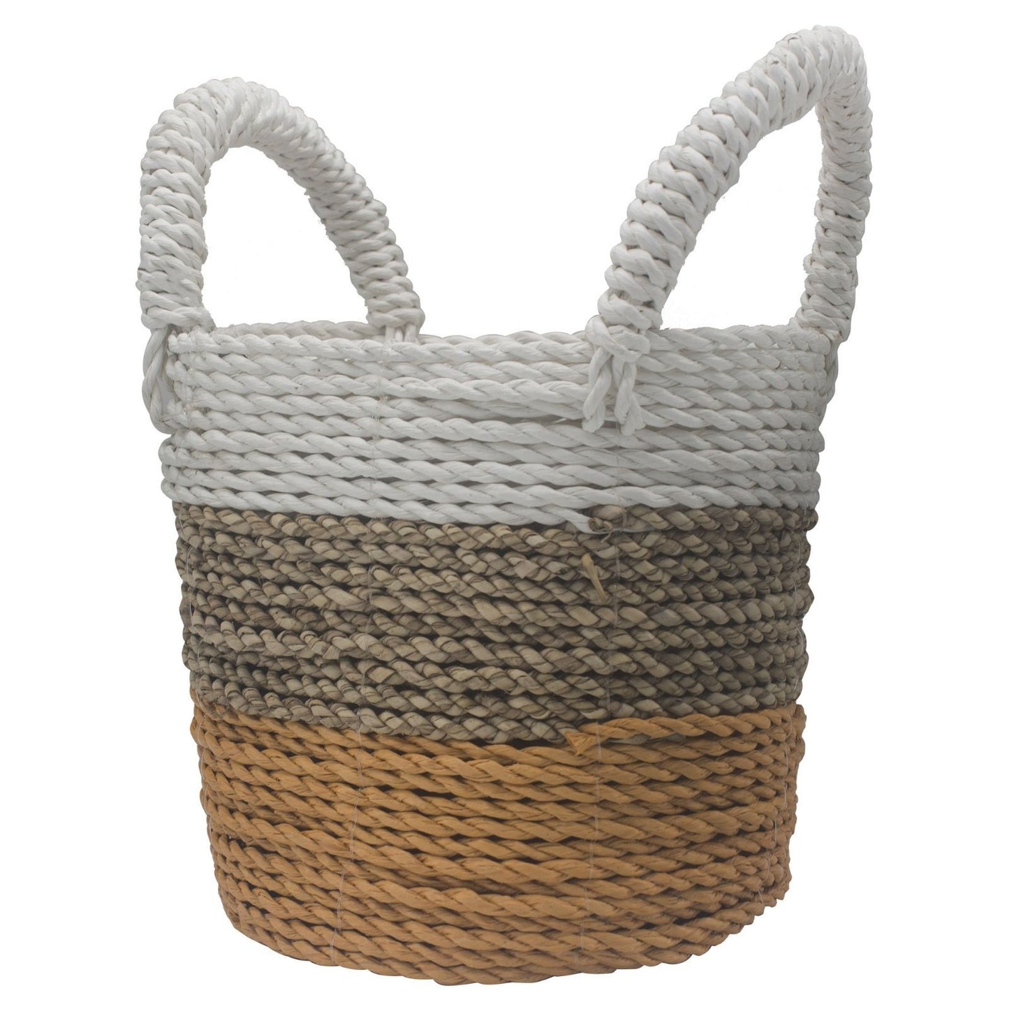 Seagrass Korb Set - Orange Natur Weiß
