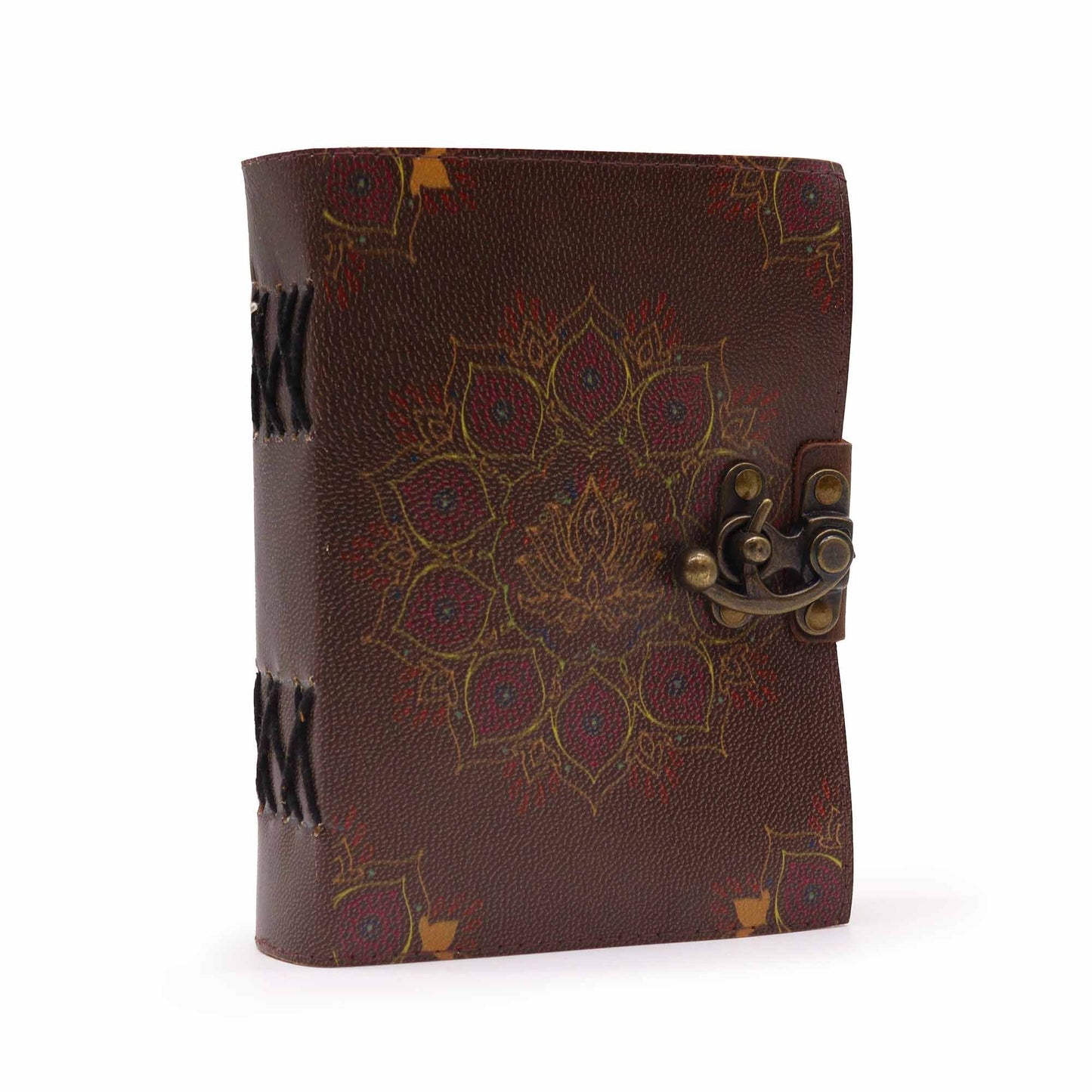 Leder Lotus Mandala Notizbuch Mit Deckle-edge 7x5 Zoll