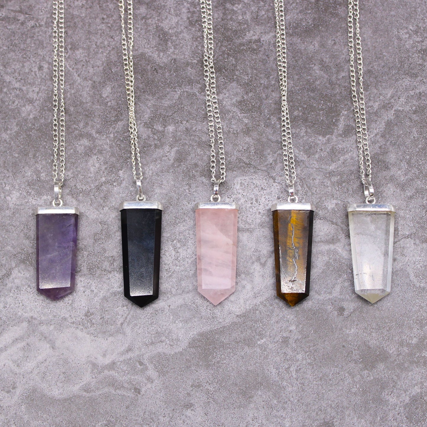 Edelstein Flach Bleistift Anhänger - Amethyst