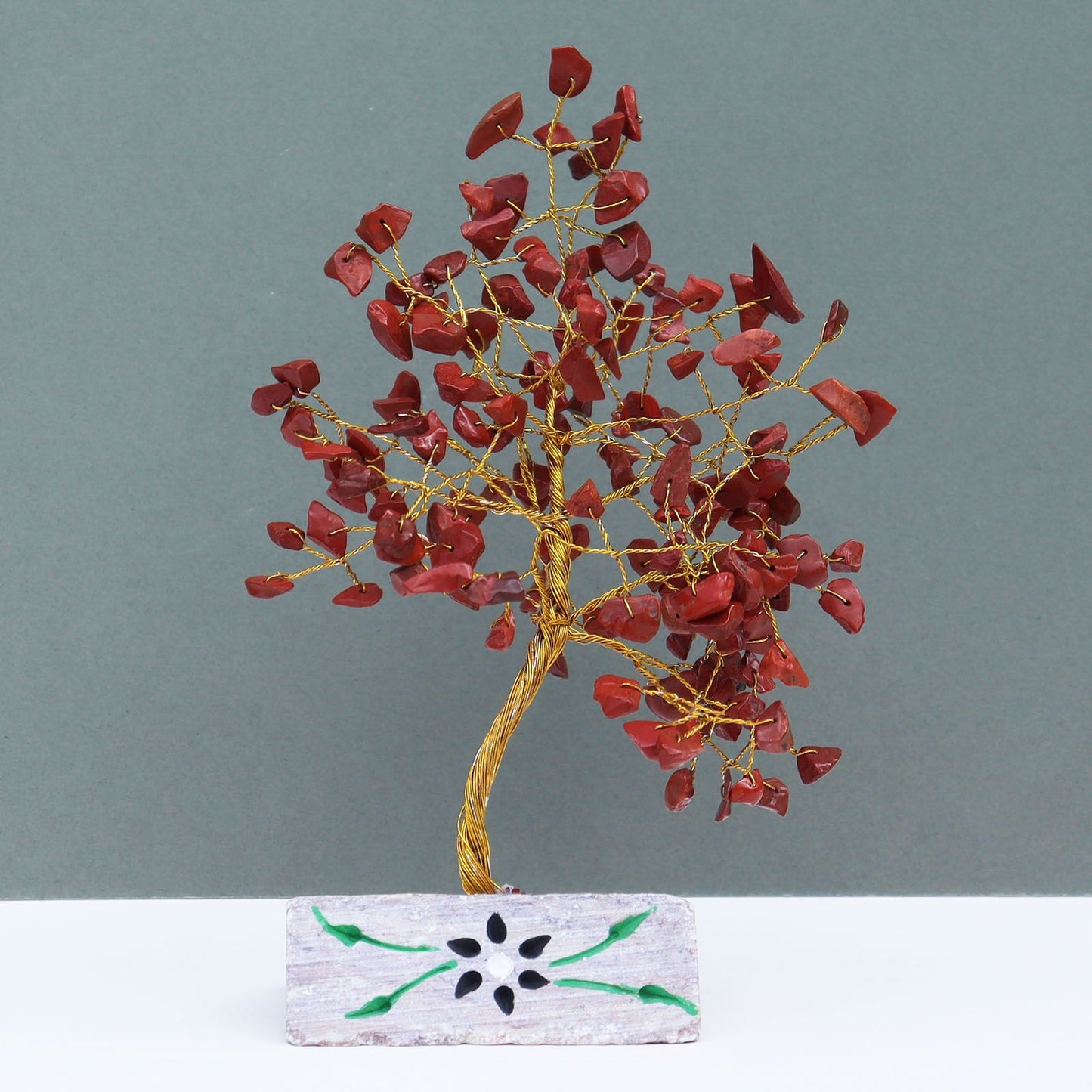 Roter Jaspis Edelsteinbaum - 160 Steine