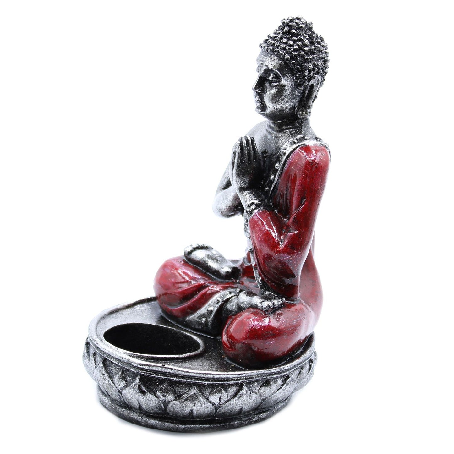 Buddha Kerzenhalter Rot Mittelgröß