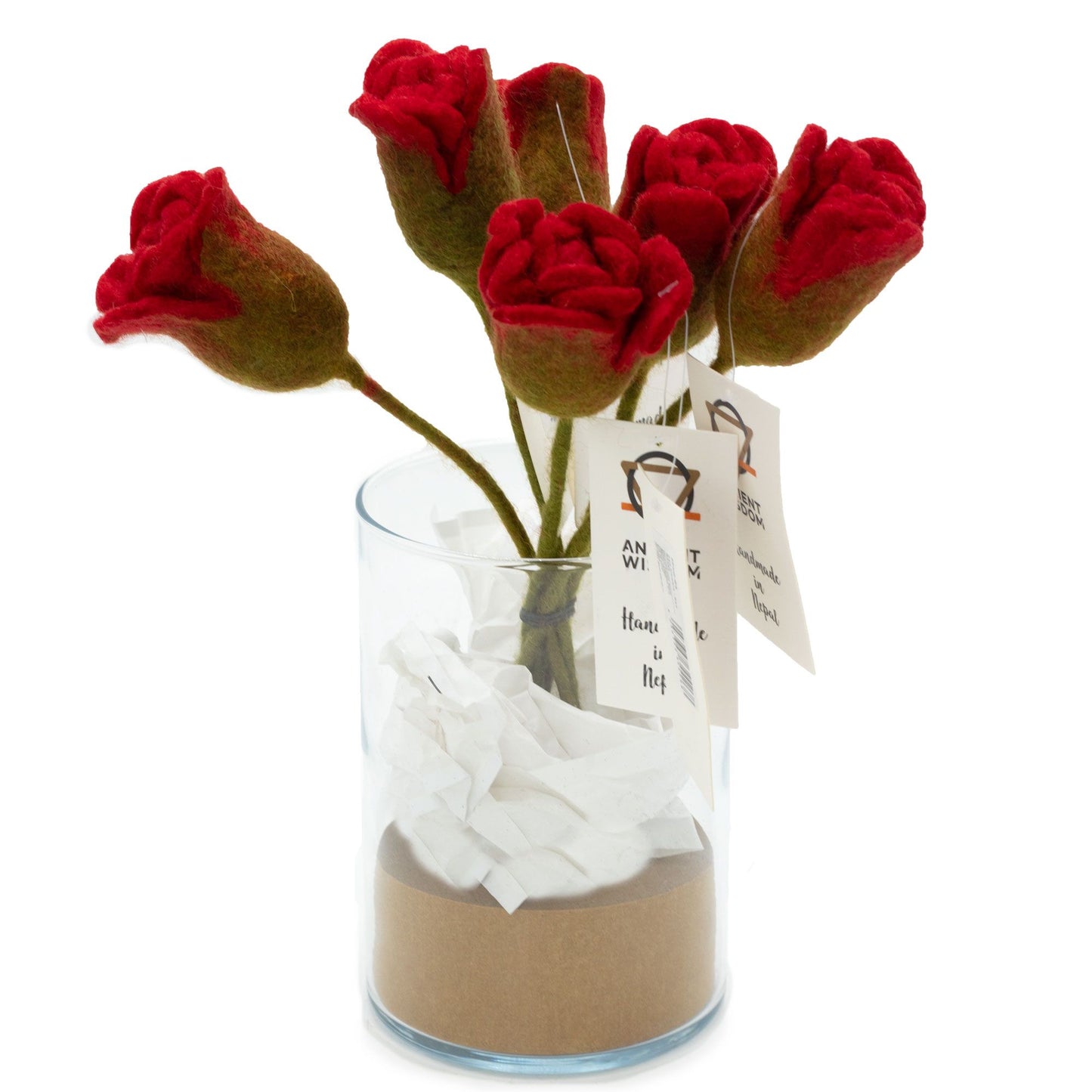 6 Stück Filzblumen Rosen Gemischte Farben