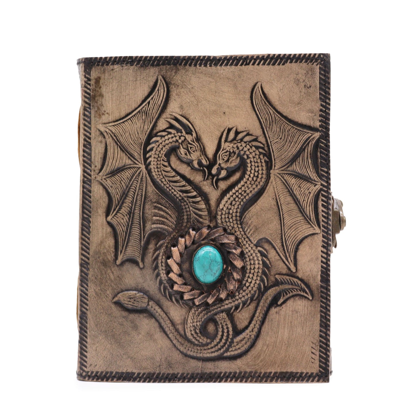 Zwei Drachen Esoterisches Notizbuch Rot Braun 200 Seiten Stichkante 17,5x12,5x3cm