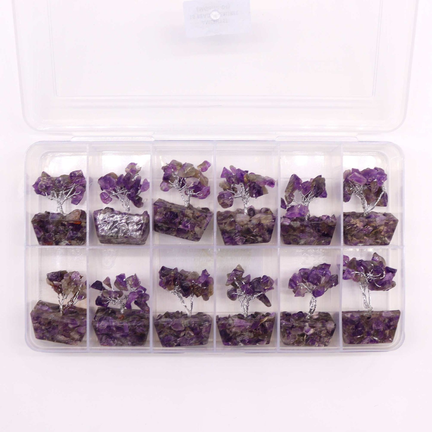 Mini Edelsteinbäume Auf Orgonite Basis - Amethyst Mit 15 Steinen