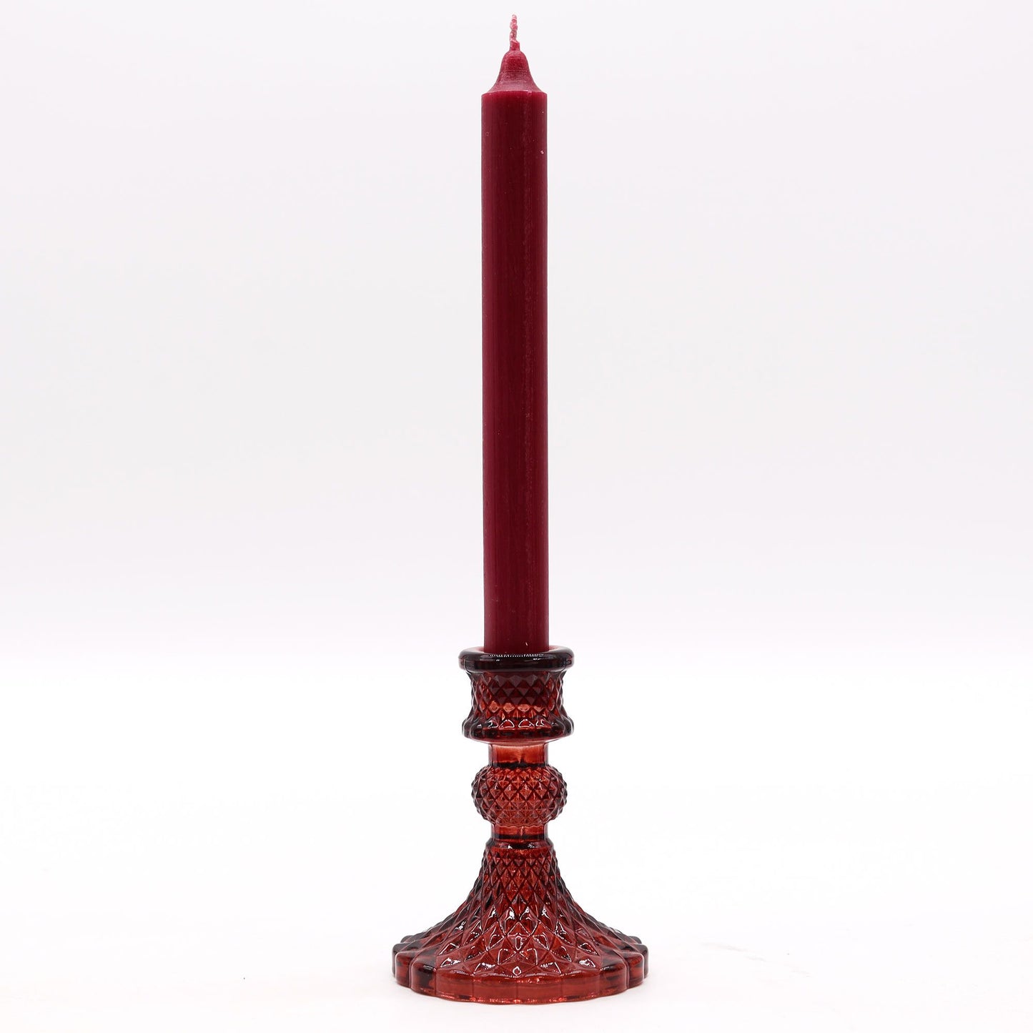 Set Von 2 Vintage Dinner Kerzenhaltern In Vampirrot