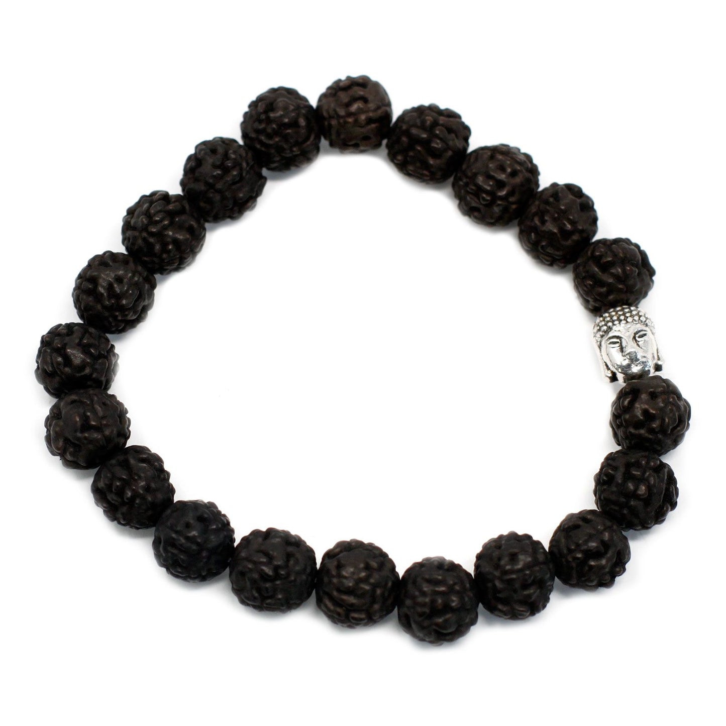 Rudraksha Buddha Armband Mala Dunkel