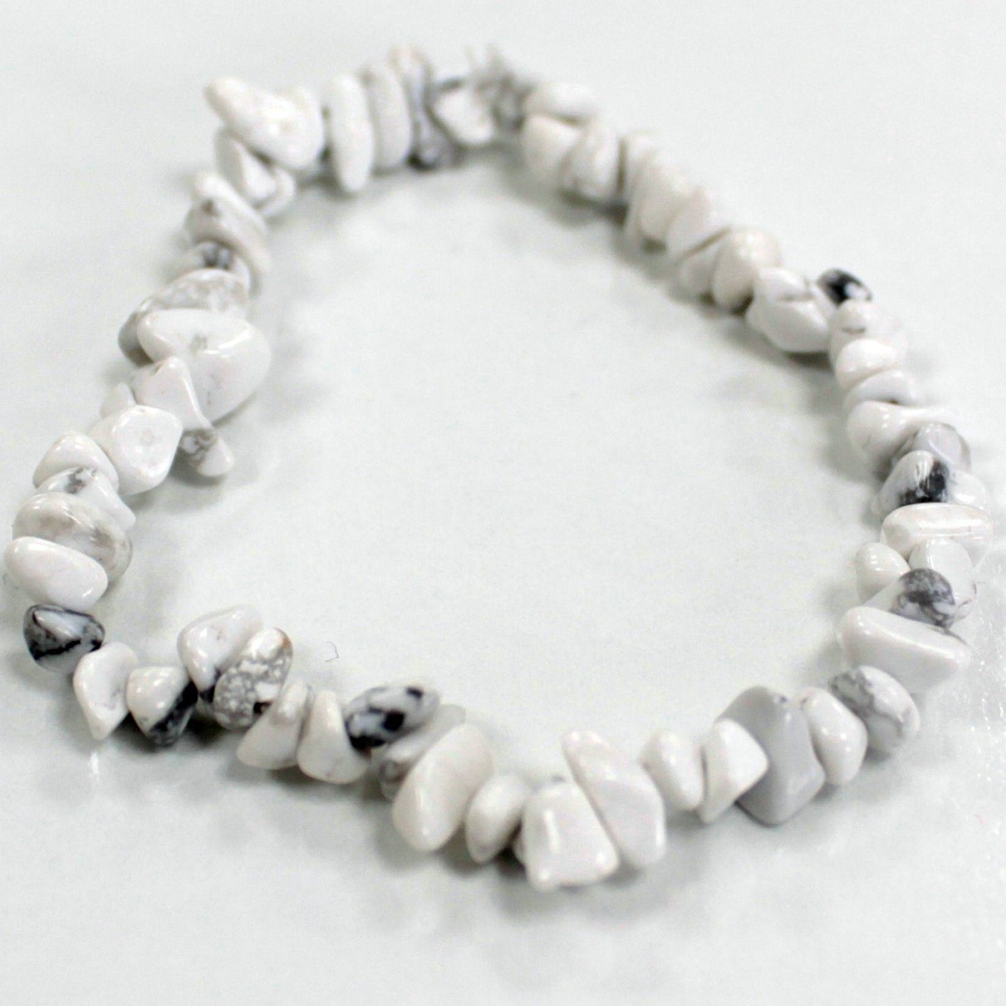 Chipsteinarmband - Weißer Jaspis